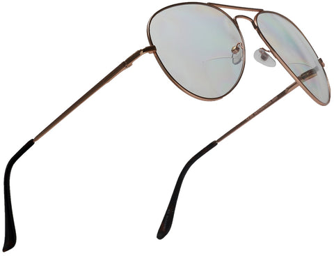 Beach Copper Samba Shades Bi-Focal Pink Pilot Glasses Readers Magnification Rx