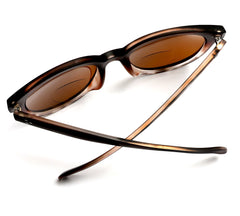 Bi-Focal Sun Readers Oversize Round Audrey Hepburn Sunglasses Matte Dark Brown-Samba Shades