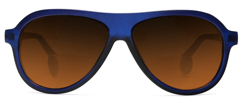 Bi-Focal Sun Readers Pilot Military Cool Factor Sunshade Sunglasses Matte Blue-Samba Shades