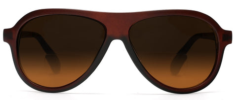 Bi-Focal Sun Readers Pilot Military Cool Factor Sunshade Sunglasses Matte Brown-Samba Shades