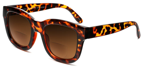 Bi-Focal Sun Readers Round Horn Rimmed Marlene Dietrich Sunglasses Brown Tortoise-Samba Shades