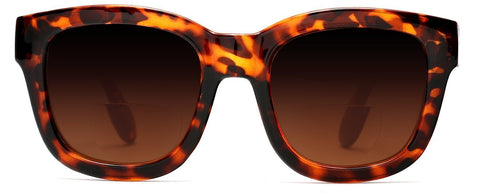 Bi-Focal Sun Readers Round Horn Rimmed Marlene Dietrich Sunglasses Brown Tortoise-Samba Shades