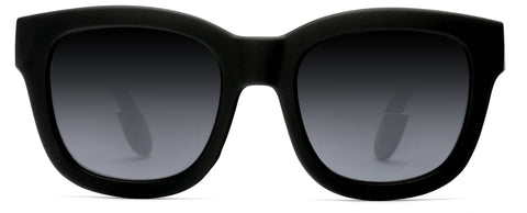 Bi-Focal Sun Readers Round Horn Rimmed Marlene Dietrich Sunglasses Matte Black-Samba Shades