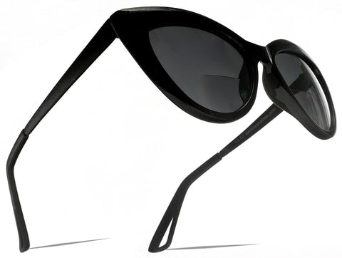  Bi-Focal SunReaders Fashion Cat Eye Sunglasses Oversized Women's CatEye Glasses Black