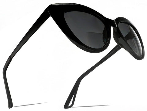 Bi-Focal SunReaders Fashion Cat Eye Sunglasses Oversized Women's CatEye Glasses Black