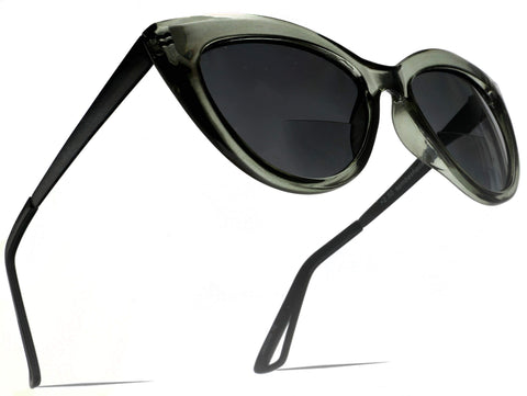 Bi-Focal SunReaders Fashion Cat Eye Sunglasses Oversized Women's CatEye Glasses Green