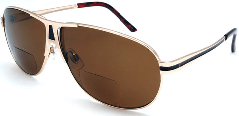 BiFocal Sun Readers Classic Pilot Military Reading Sunglasses Sun Readers Silver-Samba Shades