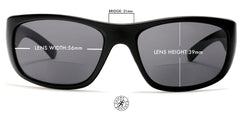 Brando Brenda Sports Bi-Focal Sun Readers Outdoor Comfort Sunglasses Black-Samba Shades