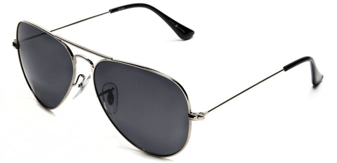 Classic Pilot Military Sunglasses Silver Fame Grey Lens - Glen & Ivy Sky Inspired-Samba Shades