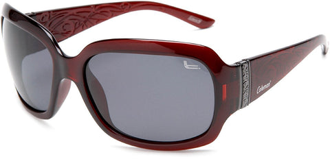 Coleman Women's CC1 6024 Polarized Sunglasses Audrey Hepburn Style - Burgundy-Samba Shades