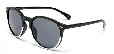 Florence Round Horn Rimmed Sunglasses Black White-Samba Shades