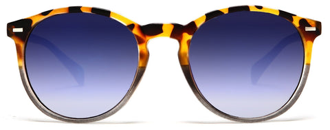 Florence Round Horn Rimmed Sunglasses Orange Black-Samba Shades