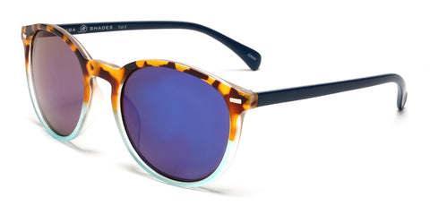 Florence Round Horn Rimmed Sunglasses Orange Blue-Samba Shades