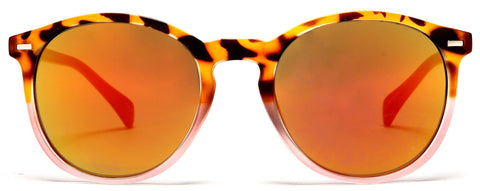 Florence Round Horn Rimmed Sunglasses Orange Pink-Samba Shades