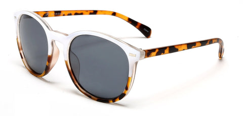 Florence Round Horn Rimmed Sunglasses White Yellow-Samba Shades