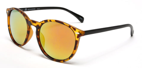 Florence Round Horn Rimmed Sunglasses Yellow Brown-Samba Shades