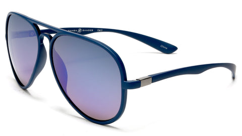 French Riviera Sport Pilot Military Carrera Sunglasses Unbreakable Rubber Frame Blue-Samba Shades