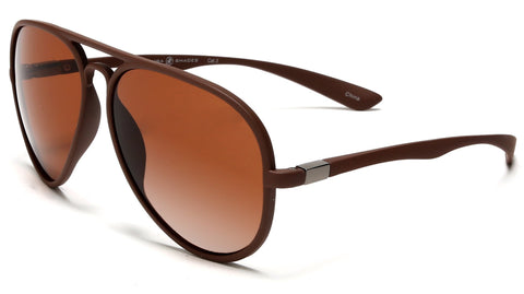 French Riviera Sport Pilot Military Carrera Sunglasses Unbreakable Rubber Frame Brown-Samba Shades