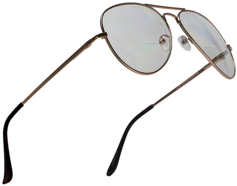 Golden Hour Tango Optics Bi-Focal Gold Pilot Glasses Readers Magnification Rx