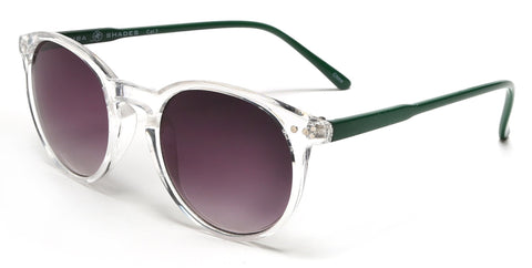 Liz and Rick Round Vintage Horn Rimmed Sunglasses Clear-Samba Shades