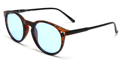 Liz and Rick Round Vintage Horn Rimmed Sunglasses Red Black-Samba Shades