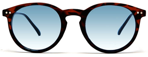 Liz and Rick Round Vintage Horn Rimmed Sunglasses Red Black-Samba Shades