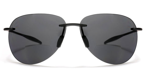 Maui Sports Pilot Military Bi-Focal Sun Readers Sunglasses Ultra Flex TR90 Black-Samba Shades