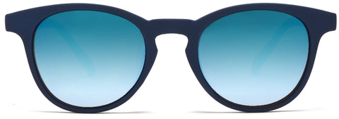 Miami Round Horn Rimmed Sunglasses Blue-Samba Shades