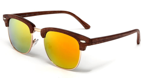 New York Classic Horn Rimmed Vintage Sunglasses Bamboo Brown-Samba Shades