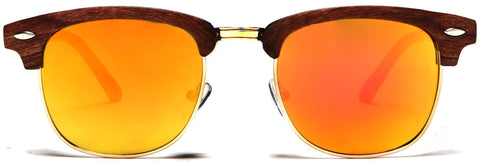 New York Classic Horn Rimmed Vintage Sunglasses Bamboo Brown-Samba Shades