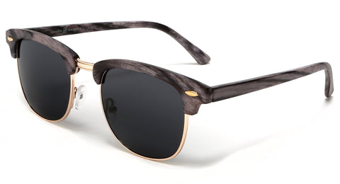 New York Classic Horn Rimmed Vintage Sunglasses Wood Grey-Samba Shades