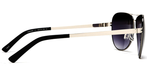 Pilot Military Inspired Spring Factor Polished Stainless Sunglasses Black-Samba Shades