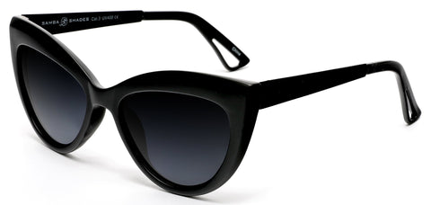 Polarized Classic Modern Marilyn Cat Eye Sunglasses Chill Black-Samba Shades