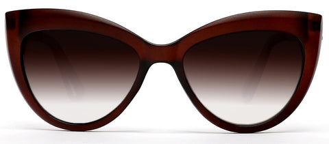 Polarized Classic Modern Marilyn Cat Eye Sunglasses Horn Rimmed Brown-Samba Shades