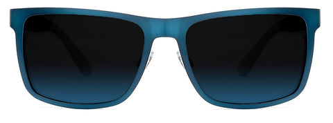 Polarized Classic Sunglasses Razor Thin Brushed Metal Stainless Steel Blue-Samba Shades