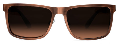 Polarized Classic Sunglasses Razor Thin Brushed Metal Stainless Steel Brown-Samba Shades