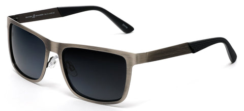 Polarized Classic Sunglasses Razor Thin Brushed Metal Stainless Steel Silver-Samba Shades