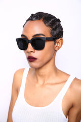 Polarized Manhattan Horn Rimmed Fashion Sunglasses Black-Samba Shades