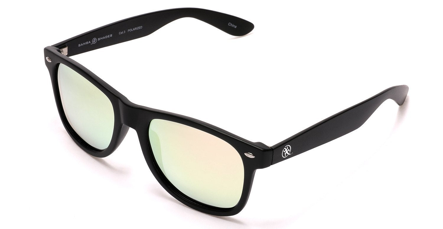 Polarized Modern Venice Horn Rimmed Sunglasses - Black Gold-Samba Shades