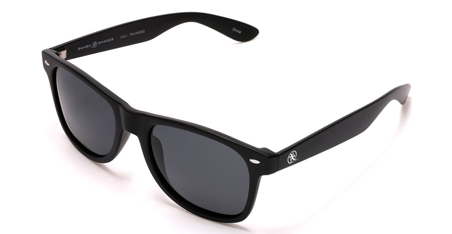 Polarized Modern Venice Horn Rimmed Sunglasses - Black Smoke-Samba Shades