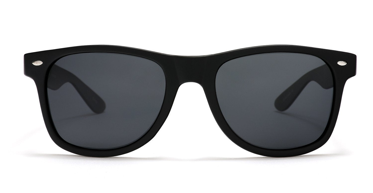 Polarized Modern Venice Horn Rimmed Sunglasses - Black Smoke-Samba Shades