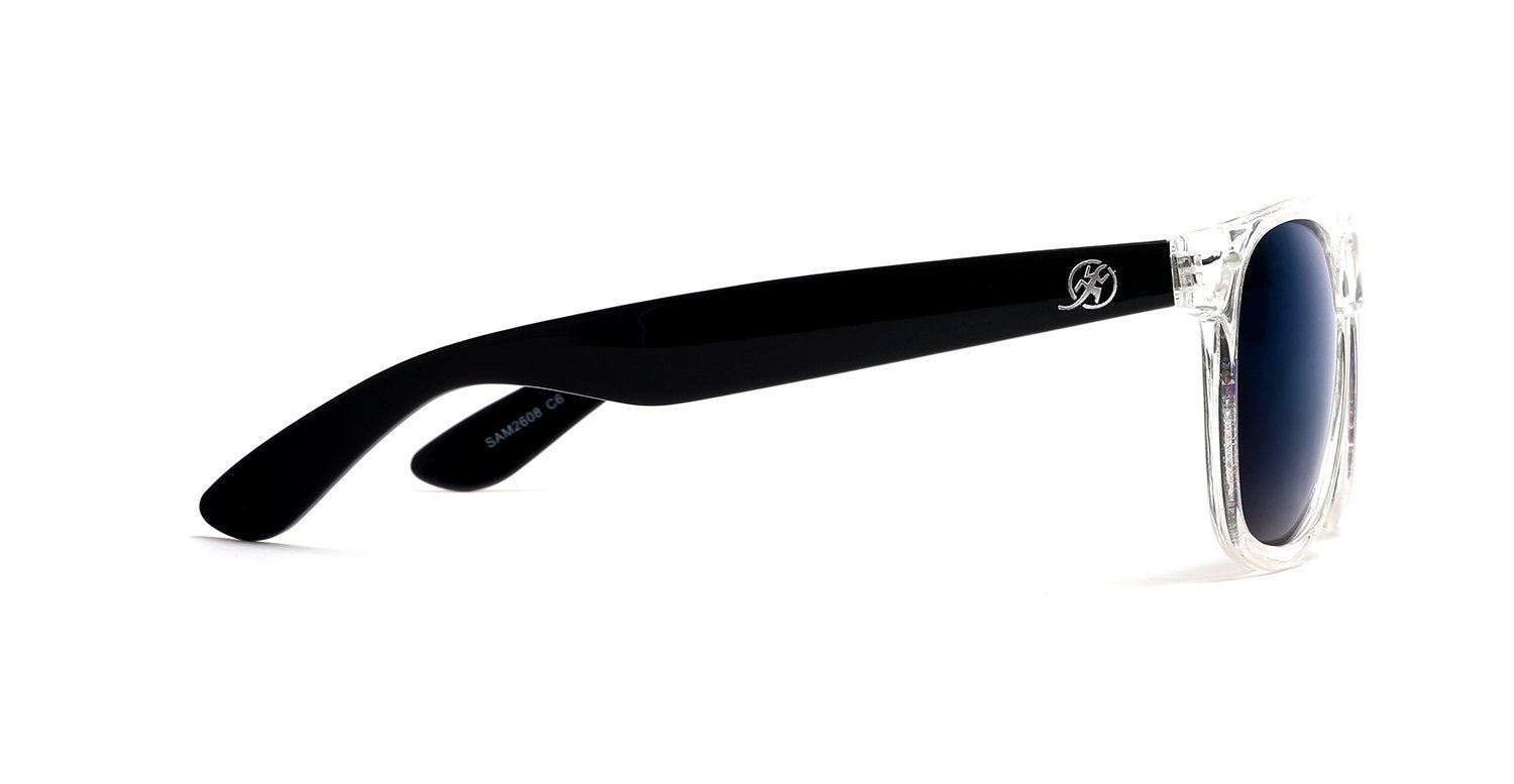 Polarized Modern Venice Horn Rimmed Sunglasses - Clear Blue-Samba Shades