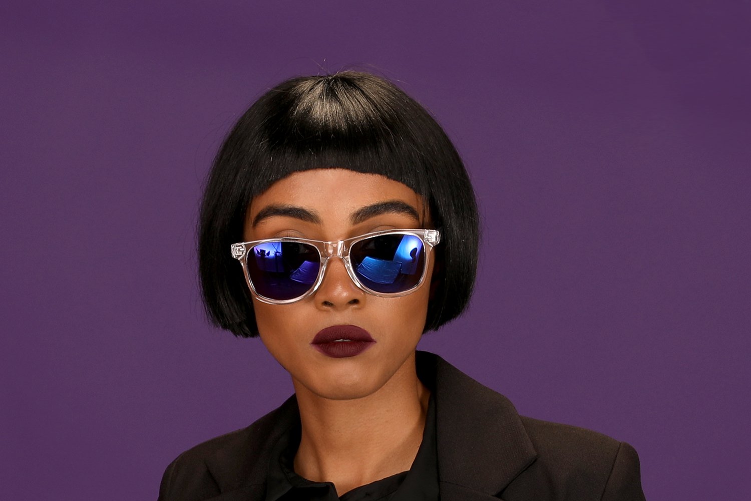 Polarized Modern Venice Horn Rimmed Sunglasses - Clear Blue-Samba Shades