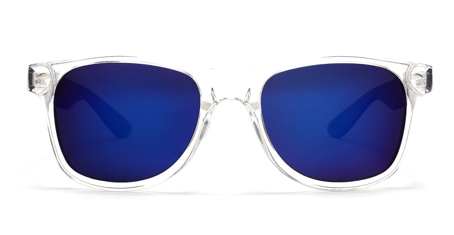 Polarized Modern Venice Horn Rimmed Sunglasses - Clear Blue-Samba Shades