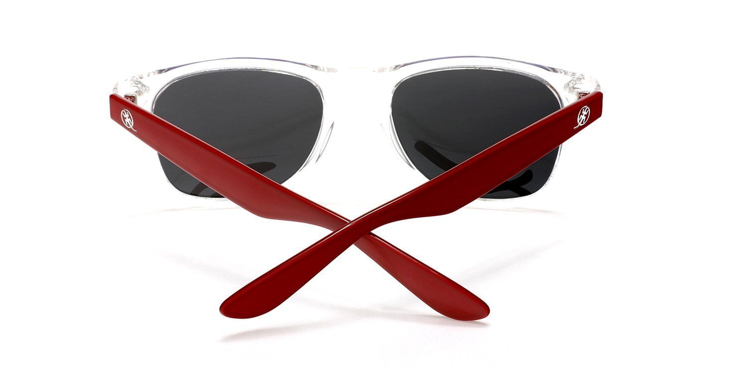 Polarized Modern Venice Horn Rimmed Sunglasses - Clear Red Blue-Samba Shades