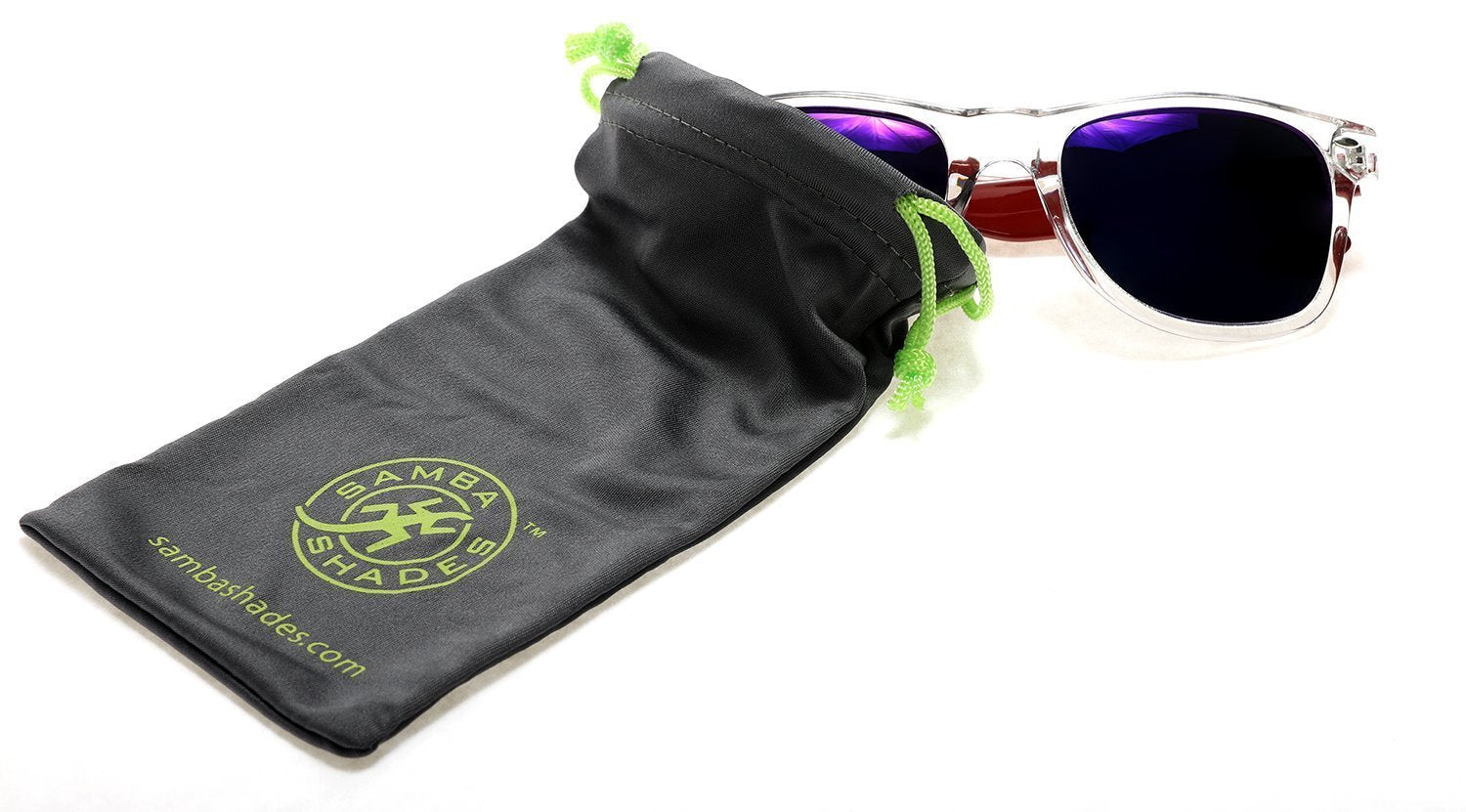 Polarized Modern Venice Horn Rimmed Sunglasses - Clear Red Blue-Samba Shades