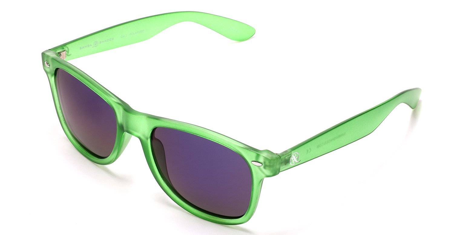 Polarized Modern Venice Horn Rimmed Sunglasses - Green Blue-Samba Shades