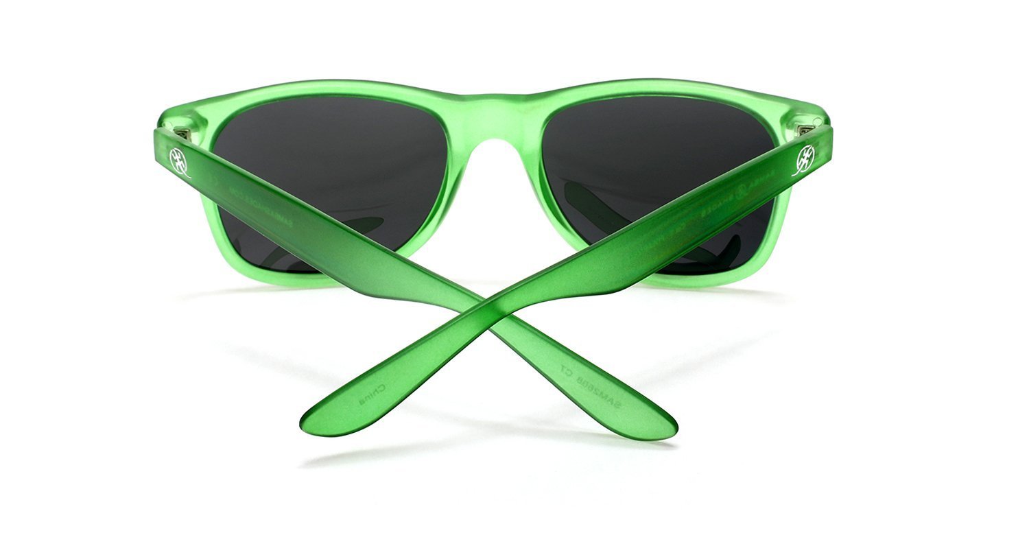 Polarized Modern Venice Horn Rimmed Sunglasses - Green Blue-Samba Shades