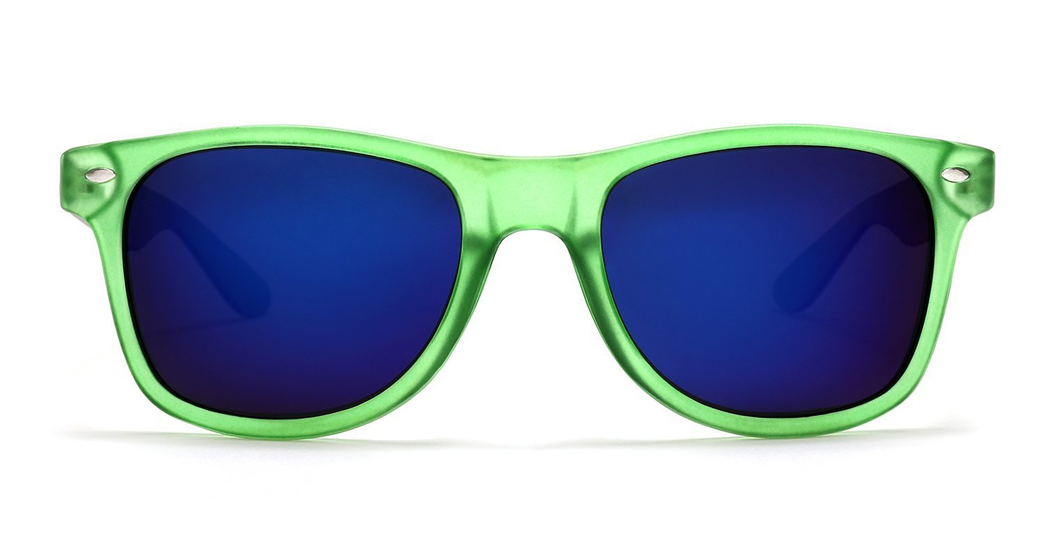 Polarized Modern Venice Horn Rimmed Sunglasses - Green Blue-Samba Shades