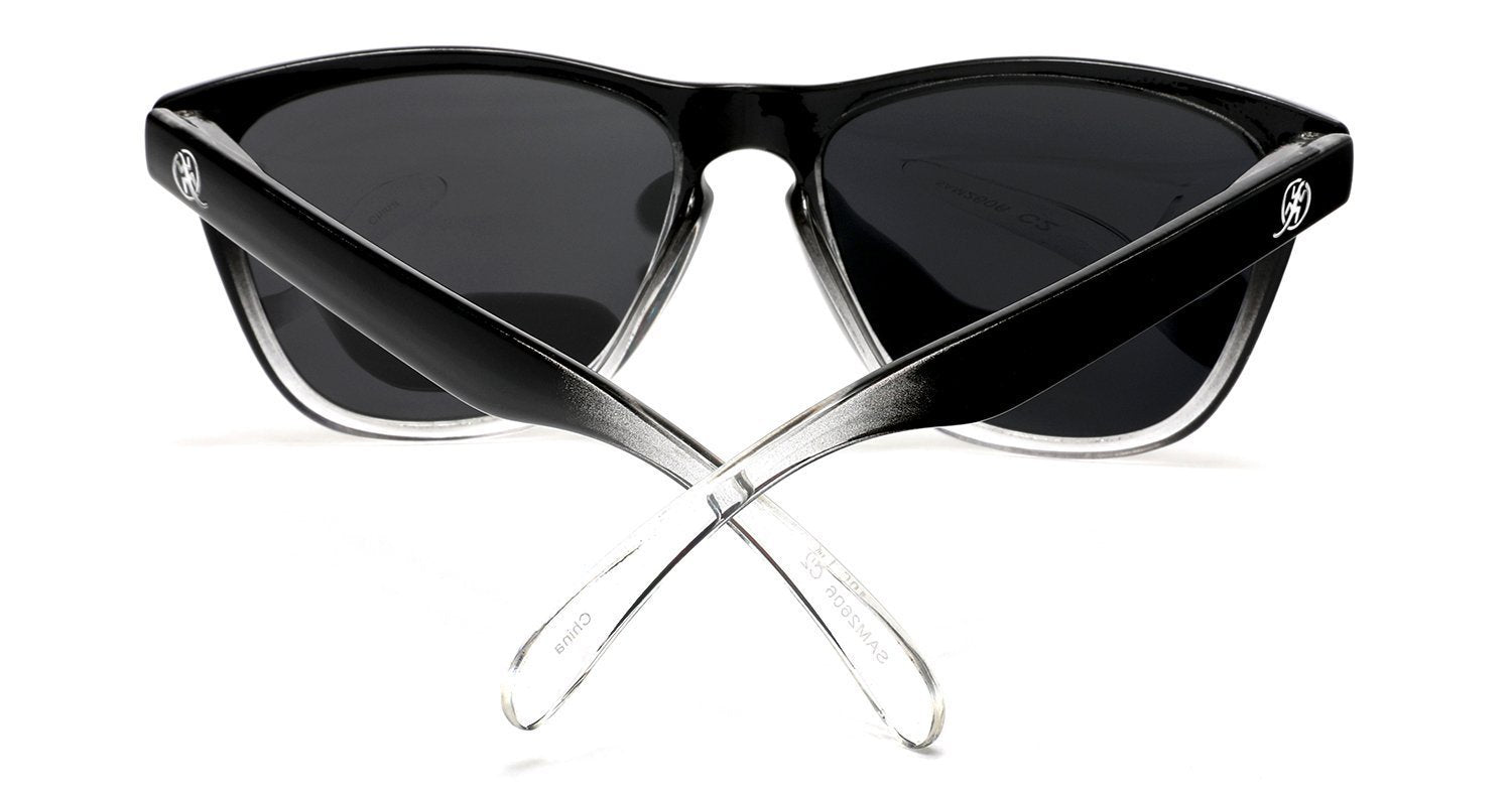 Polarized New Cool Factor Horn Rimmed Sunglasses - Black Blue-Samba Shades